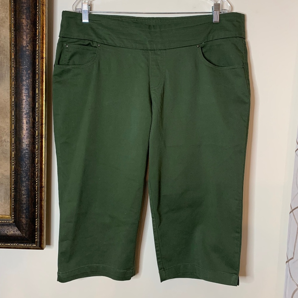 Time and Tru Green Crop Pants, Size XL